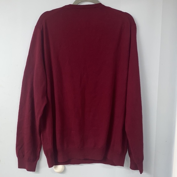 J CREW ITALIAN MERINO WOOL HEFTIER LIGHTWEIGHT WARM V NECK IN BURGUNDY COLORED - Picture 3 of 9